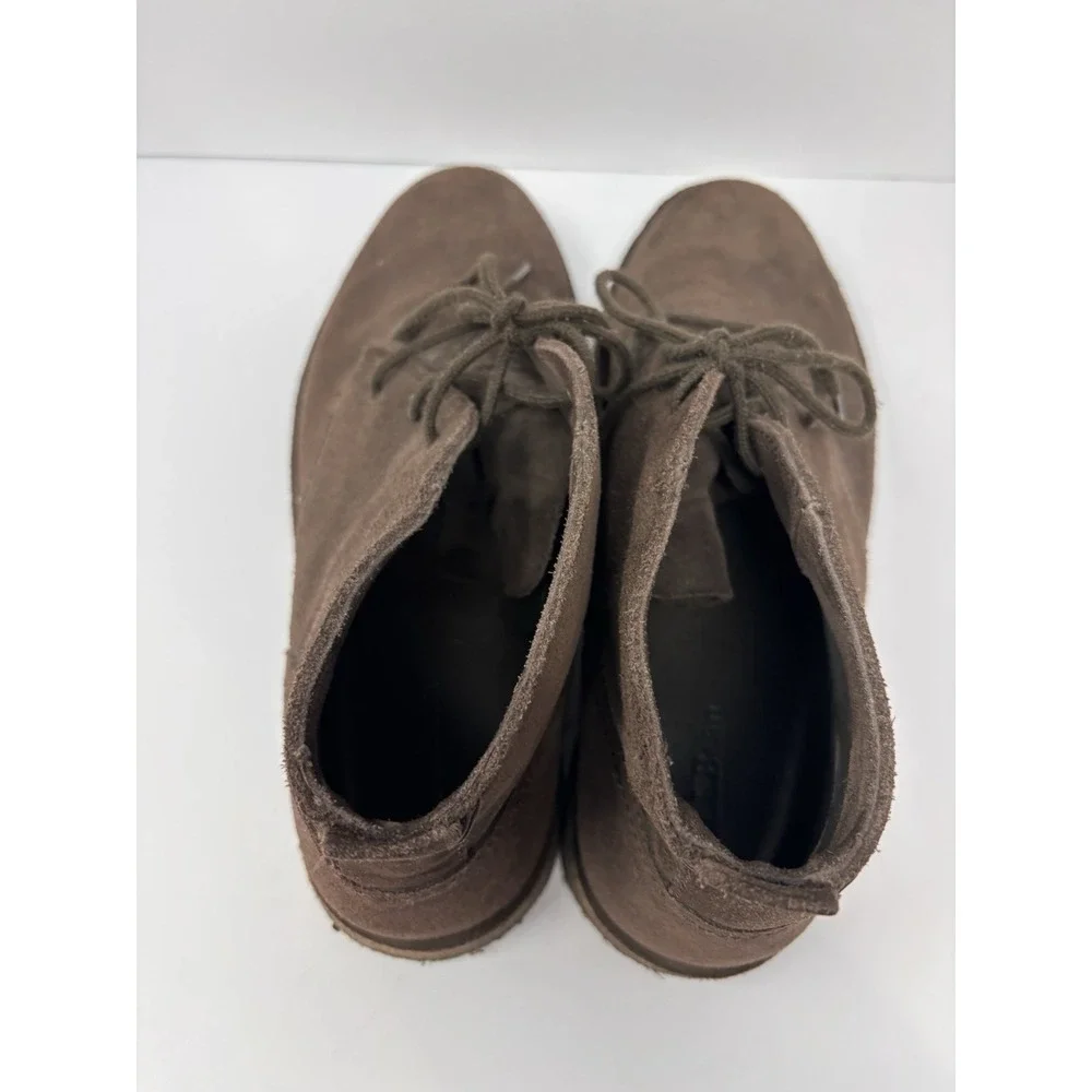 L.L Bean Chukka Boots Men Suede Leather Lace Slip on Brown Size 13 Wide
